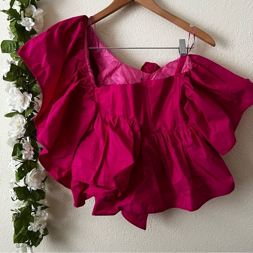 Zara Fuchsia Off-Shoulder Ruffle Blouse - Picture 10 of 15